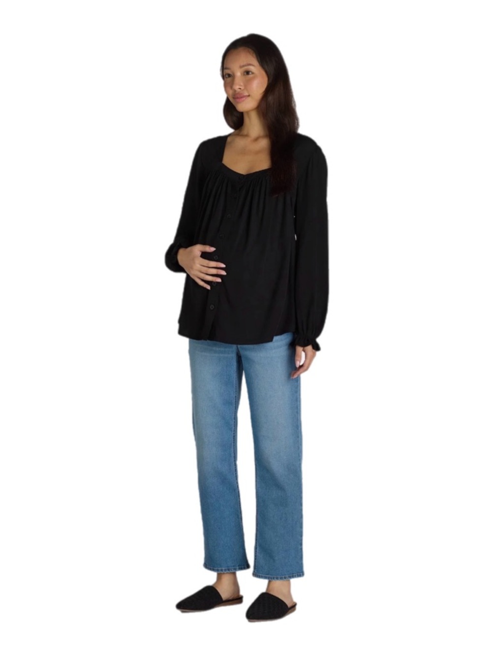 (2) Time and Tru Women's Maternity Straight Leg Jeans - Picture 5 of 5